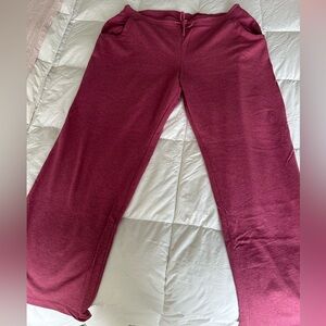 Women’s plus size 3X elastic waist knit pants with drawstring. rose color.